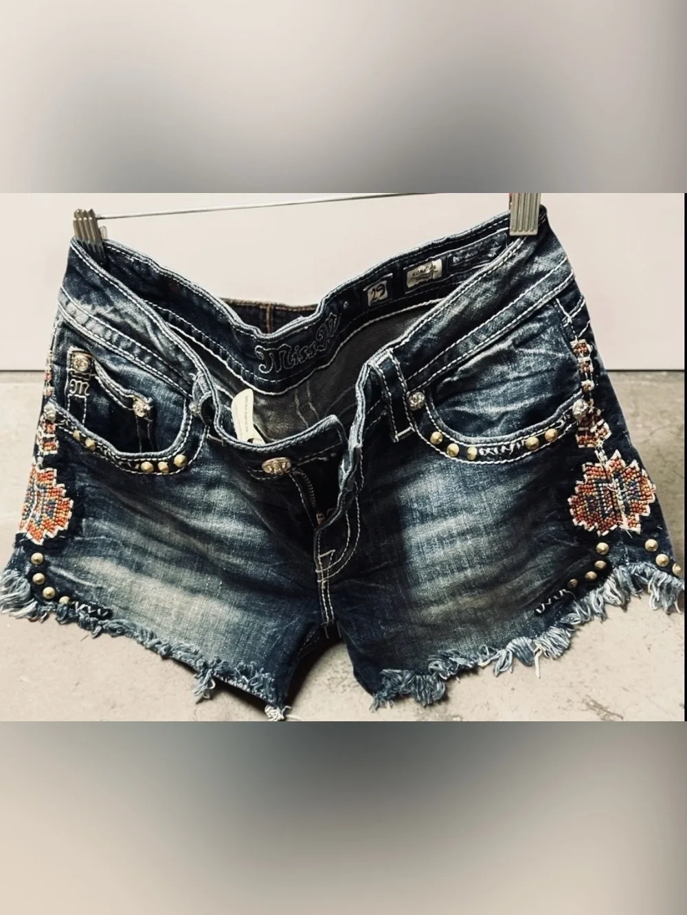 Miss Me Studded Jeans Shorts